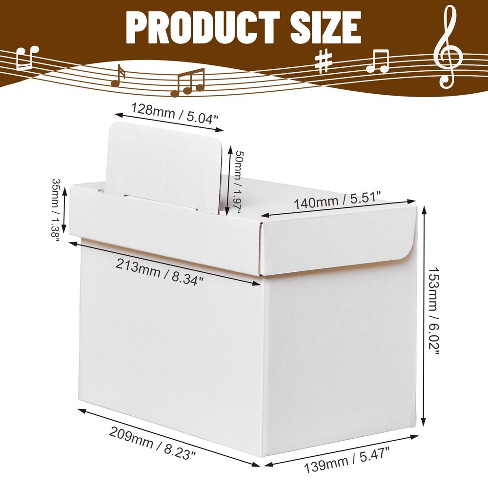 2-Pack CD DVD Cardboard Storage Boxes with Lids Ã¢â‚¬â€œ Media Organizer Case...