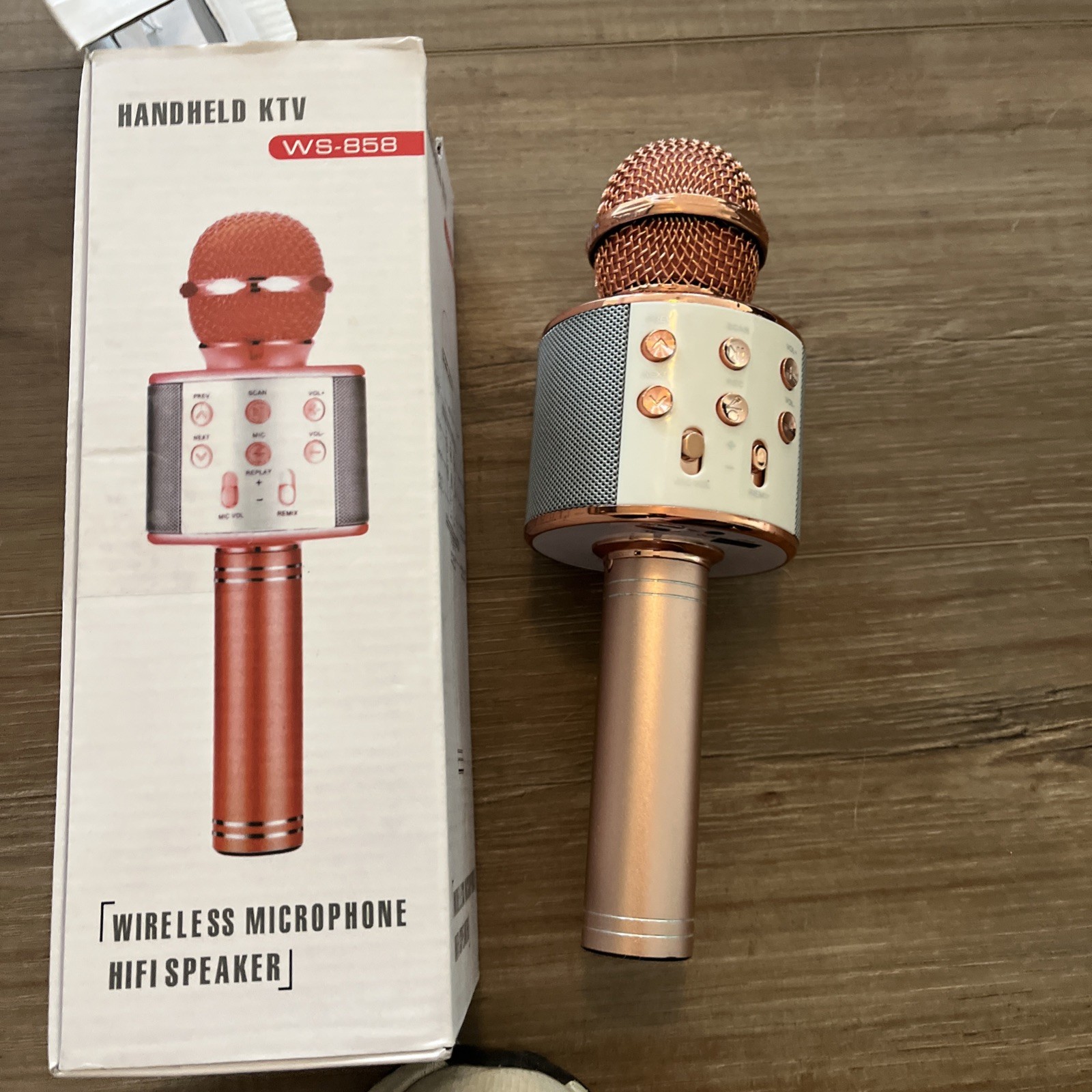 Rose Gold Karaoke Microphone Wireless And Bluetooth