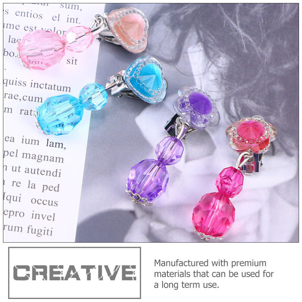 8 Pairs Girls Jewelry Toy Clip On Earrings for Girls Girls Birthday Party Favor