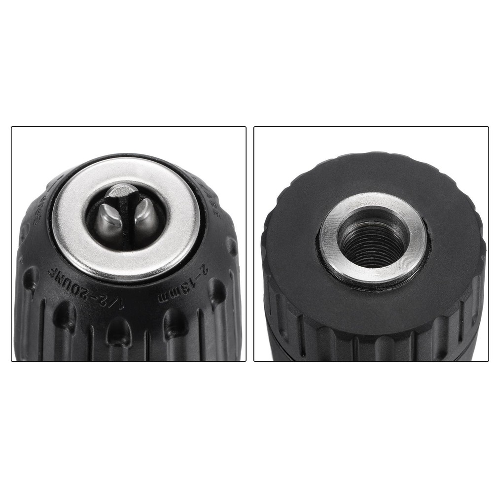 Keyless Drill Chuck 2-13mm with Hex Shank Adapter 1/2" Socket Square Converter