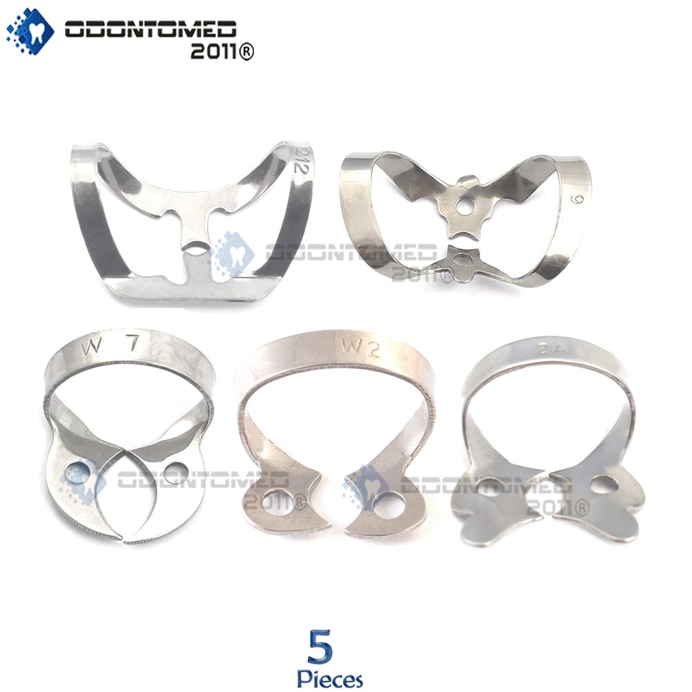 5 ENDODONTIC RUBBER DAM CLAMPS Dental Instruments