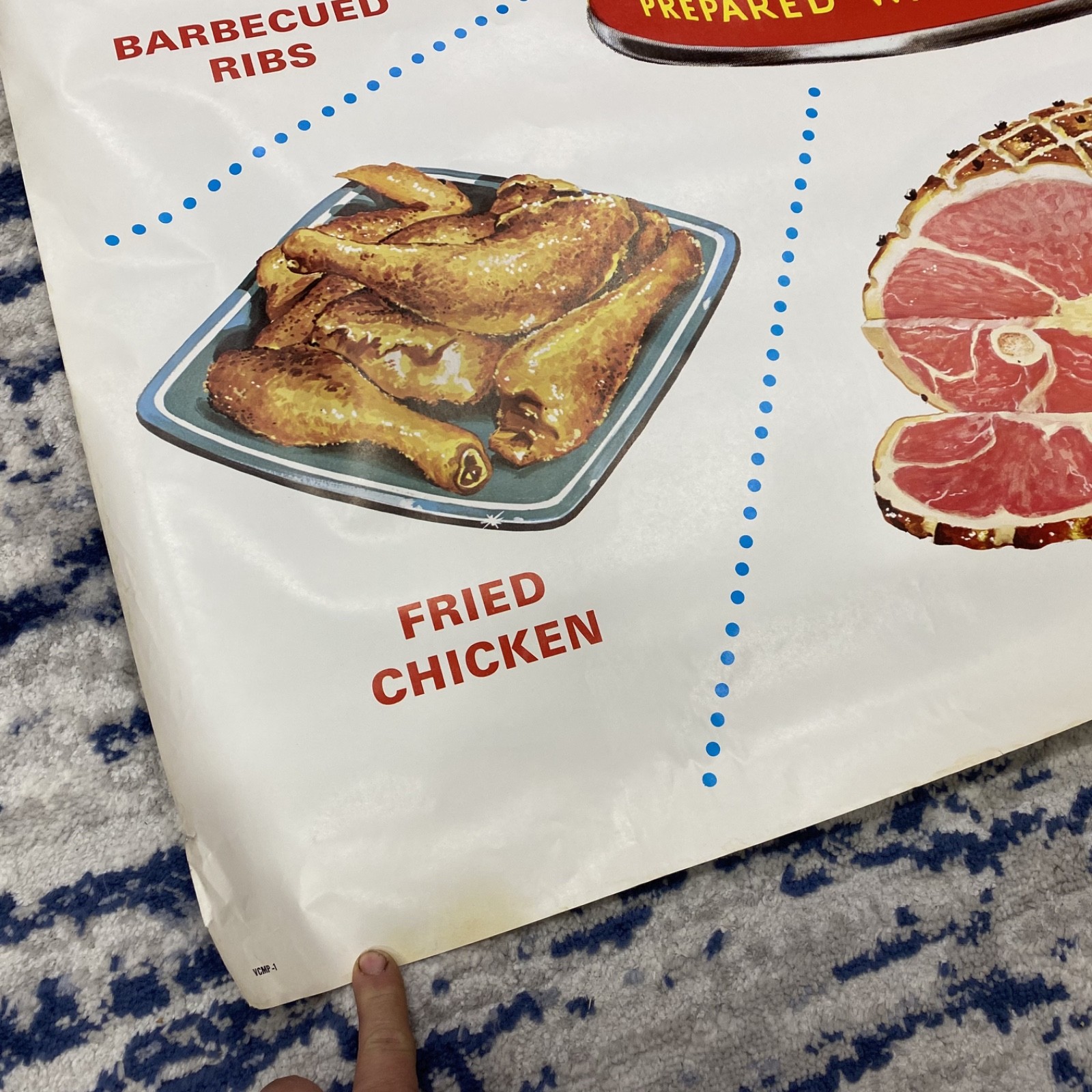 Vintage Grocery Store Advertising Display 58x42 Poster Van Camp's Pork and Beans