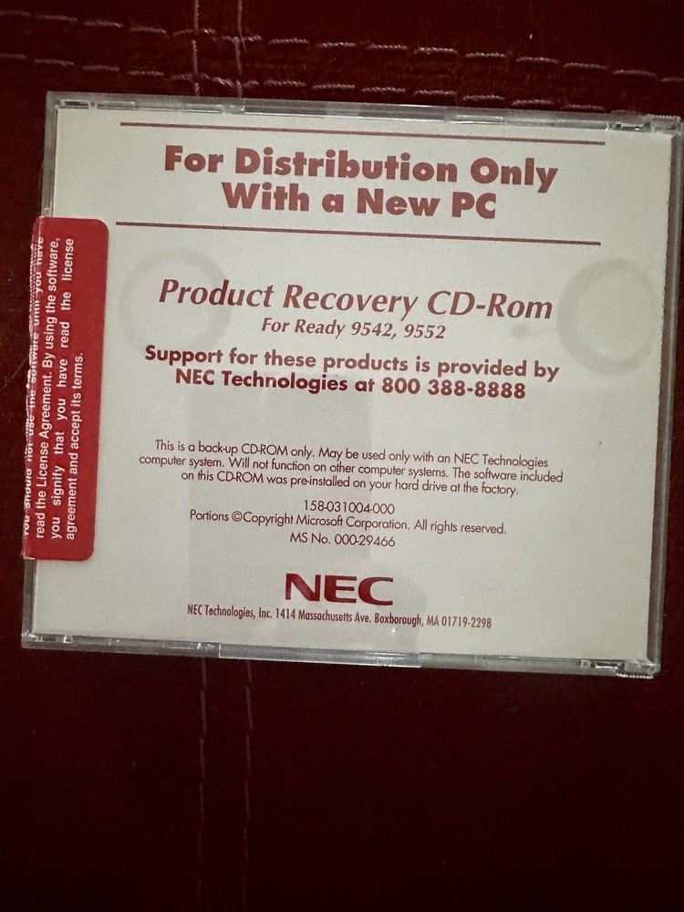 Vintage NEC Microsoft 95 Software CD bundle