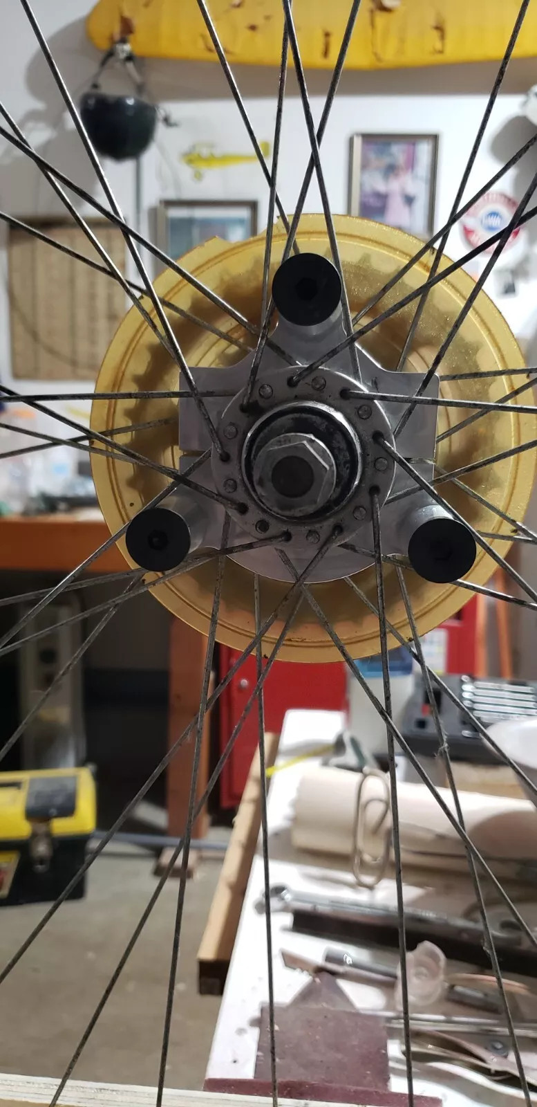 CDHPOWER Rear Hub Adapter 1" and 32T Sprocket 3+6+9 Hole - Gas Motorized Bicycle