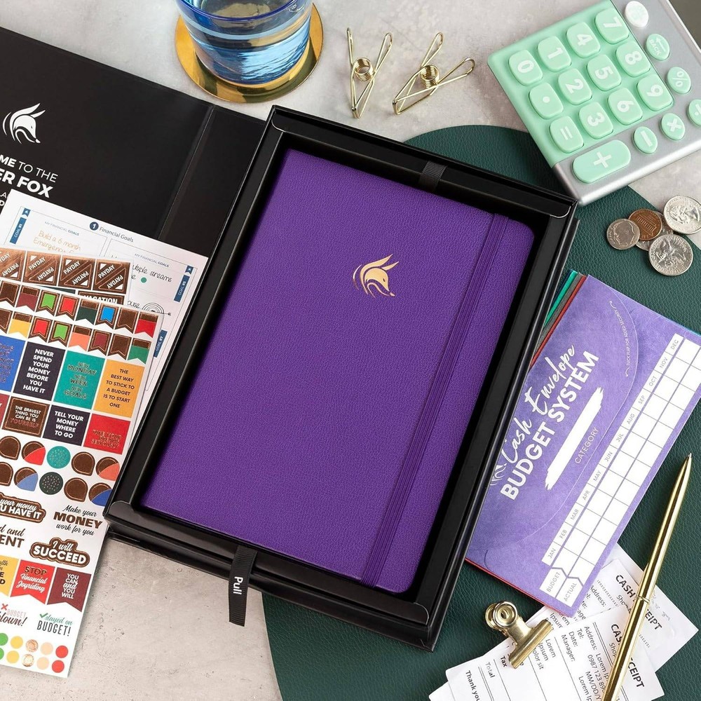 Clever Fox Financial Planner Premium Edition A5 Expense Tracker (Purple)