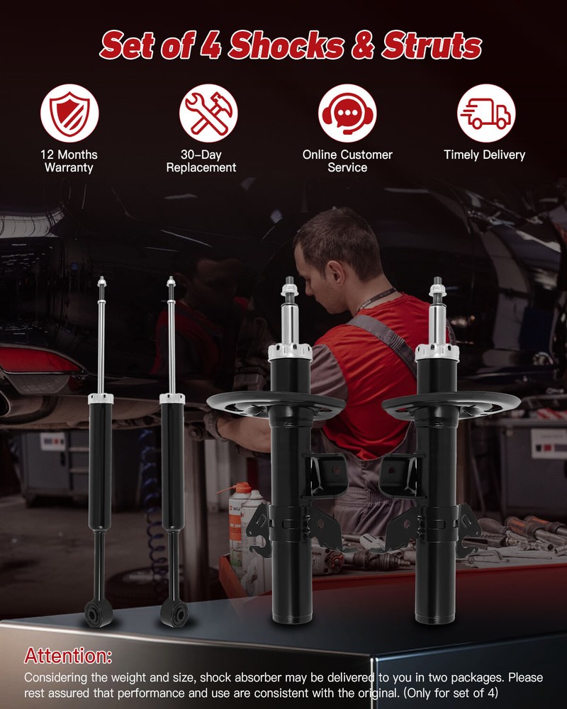 For Chrysler 200 2015-2017 Front Struts & Rear Shocks Full Set Left Right