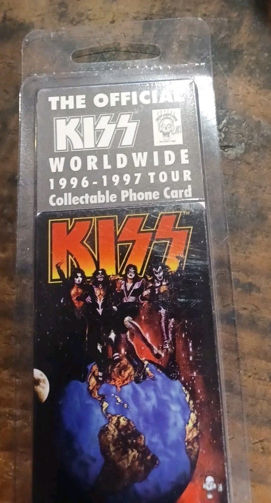 Vintage Sealed KISS Band OFFICIAL WORLDWIDE 1996-1997 TOUR PHONE CARD Sealed NEW