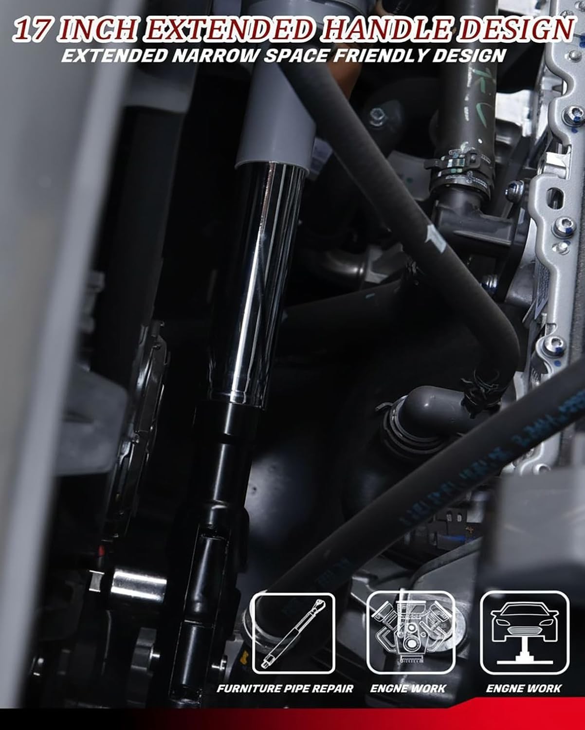 1/2" Offset Extension Wrench Impact Ratchet Extender for Electric Drill 3/8" 1/4