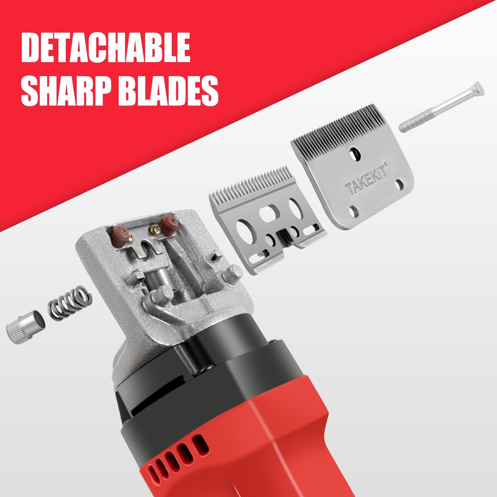 Horse Clippers, 600W Professional Heavy Duty Horse Body Clippers, 6-Speeds L