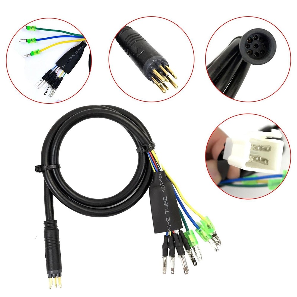 9 Pin Conversion Line Waterproof Connector E-Bike Motor Convert Extension Cable
