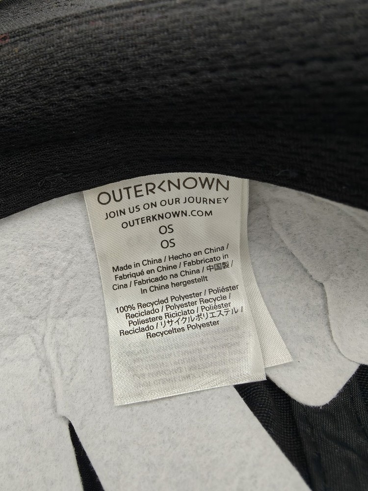 Outerknown Hat Cap Strap Back Mens One Size Black Recycled Polyester Baseball