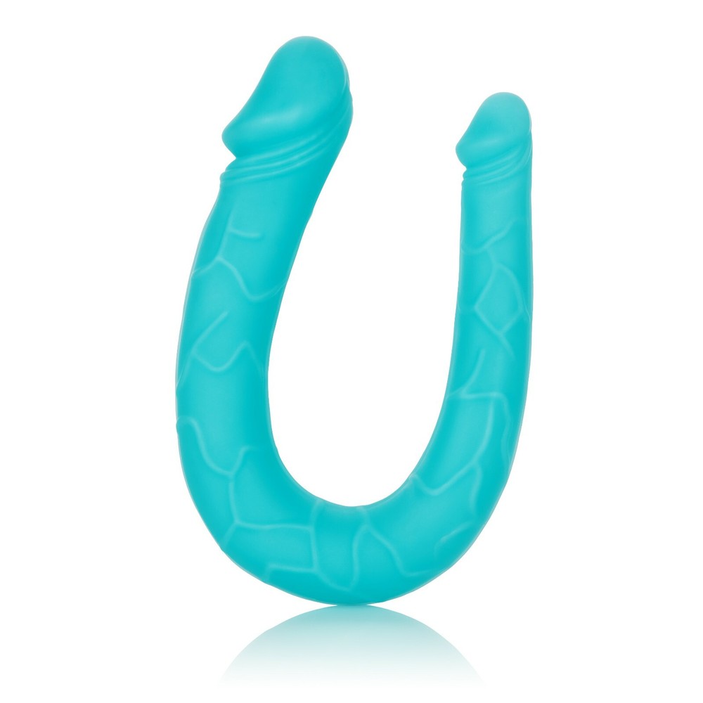 CalExotics Silicone Double Dildo AC/DC Dong Blue Double Penetration Dong