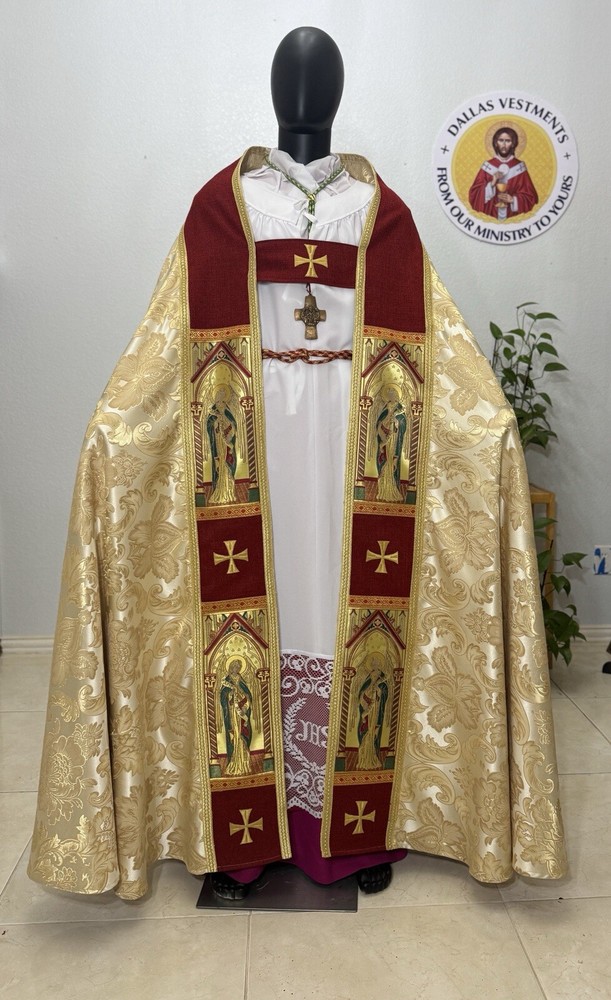 GOLD COPE VESTMENT CHASUBLE WITH STOLE