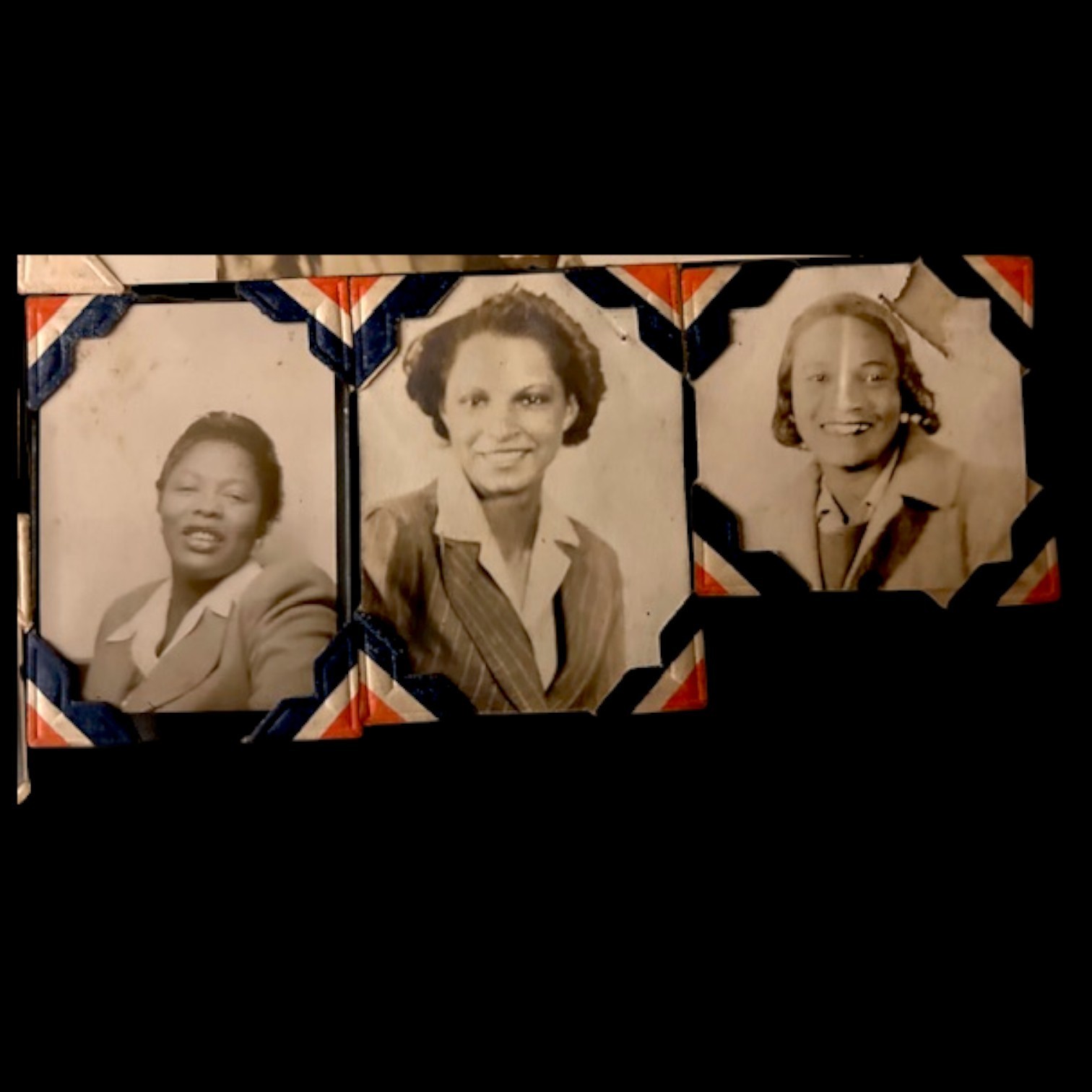 40s Black American Vintage Album Page Photo Booth Friends Dapper Gent & Singers