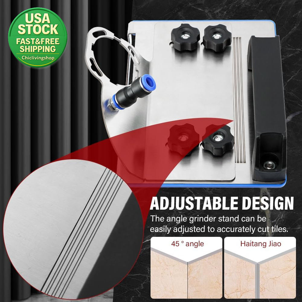 45 Degree Tile Chamfering Tool Angle Grinder Stand Durable Adjustable Kit