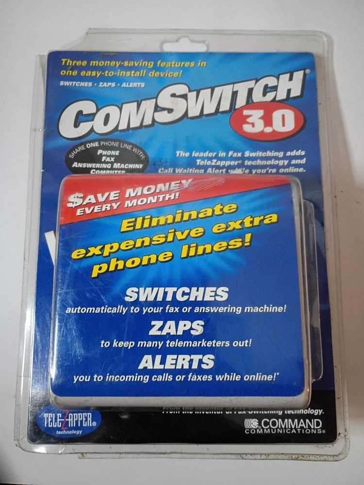 ComSwitch 3.0 Fax Switching With Telezapper Technology (New Sealed **READ**)