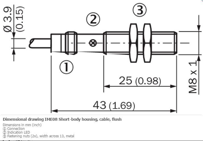 SICK IME08-02BPSZW5K Cylindrical thread design ,PNP,New #