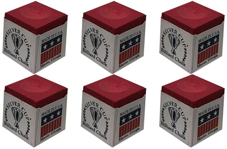 Silver Cup Billiard Chalk - 6 pack (Red)