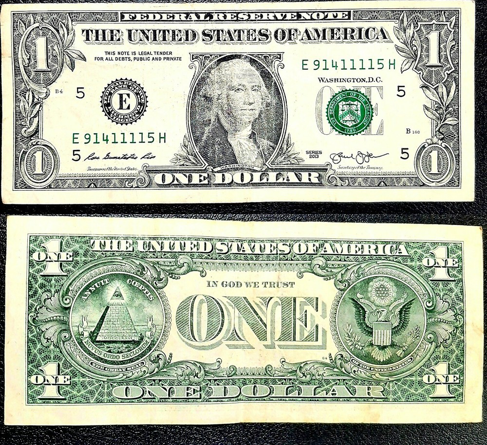 $1 BILL MULTIPLE ERRORS MISALIGNED,SERIAL NUMBER& SEAL SHIFT FAR DOWN ERROR FANC
