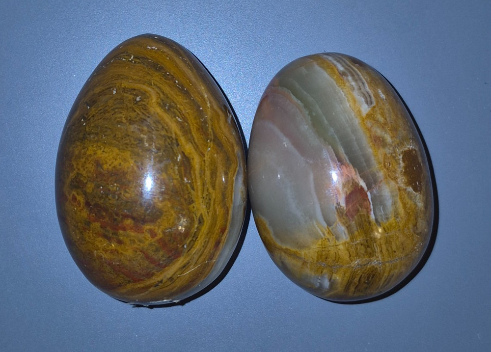 Lot 2 Polished Stone Eggs 3"