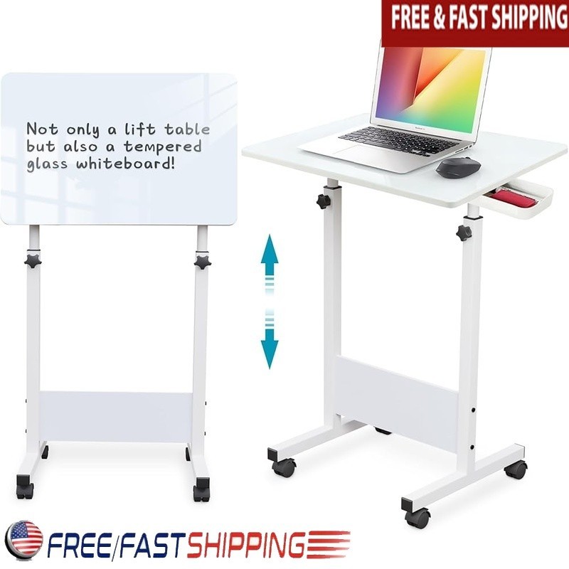 Adjustable Mobile Writing Desk Easy Assembly Tilt Table Compact Workstation New