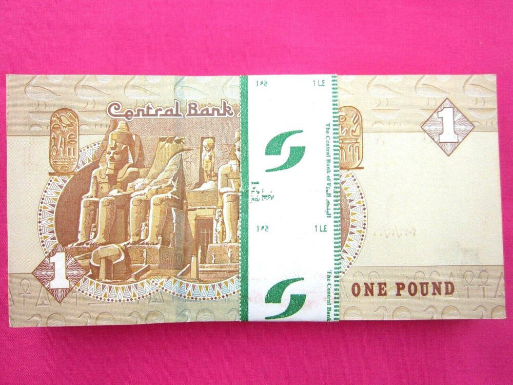 Egyptian Money Full Bundle 100 PCS One Pound Each Uncirculated