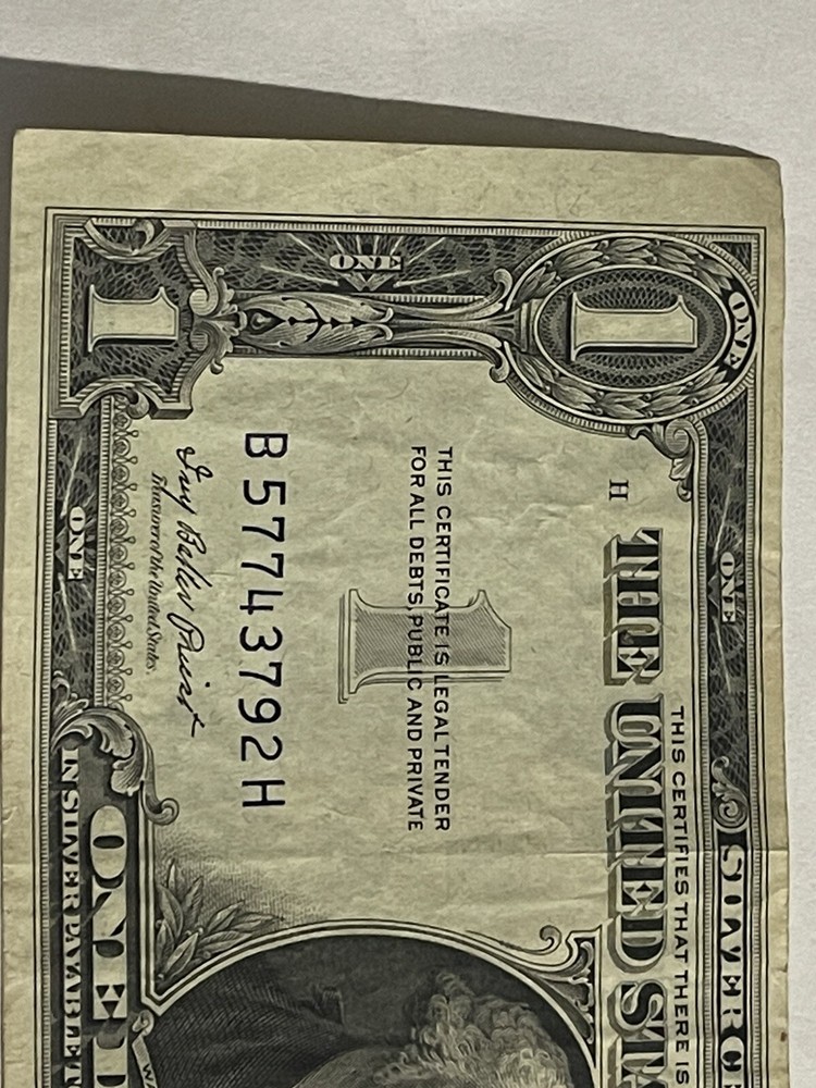 $1 ERROR ~ 1935-E (SILVER CERTIFICATE) MISCUT SHIFT ERROR - MISALIGNED