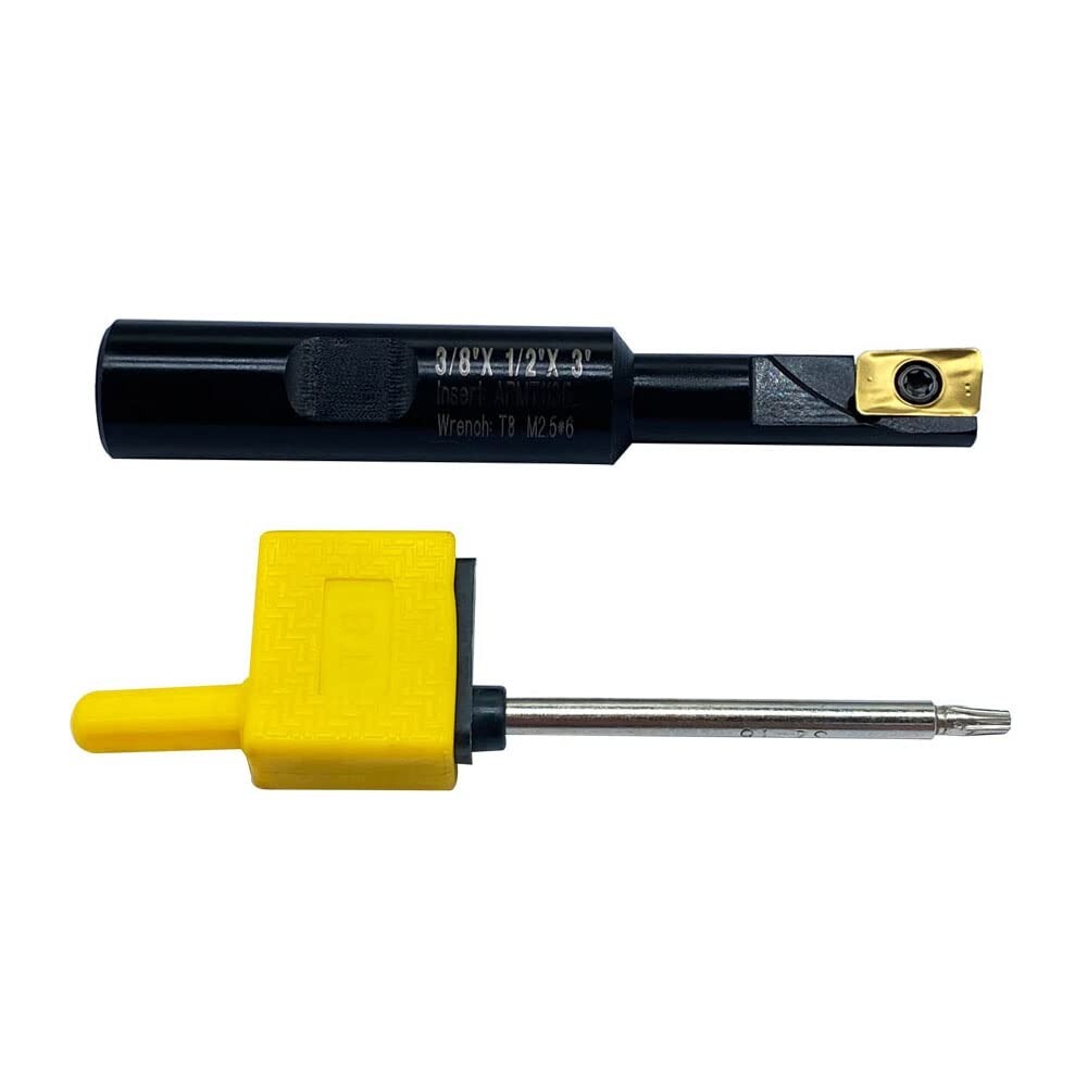 90° Square Shoulder Indexable End Mill holder 3/8×1/2× 3 +APMT1135PDER insert