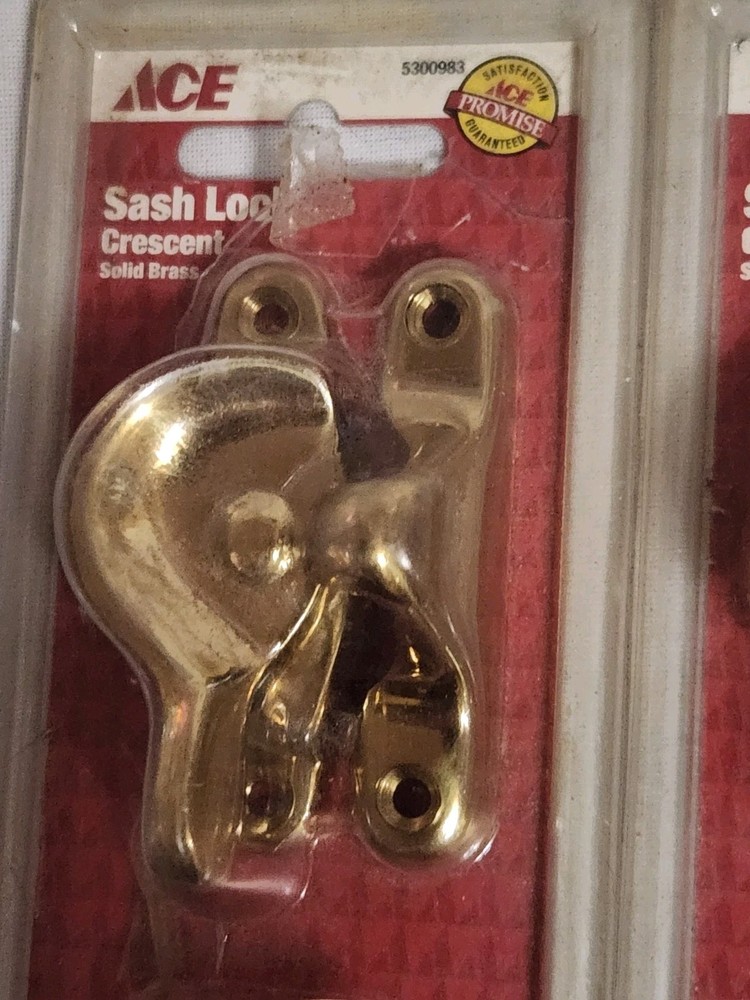 ACE Sash Lock Crescent Solid Brass 2 Pack - 2⅝ in.