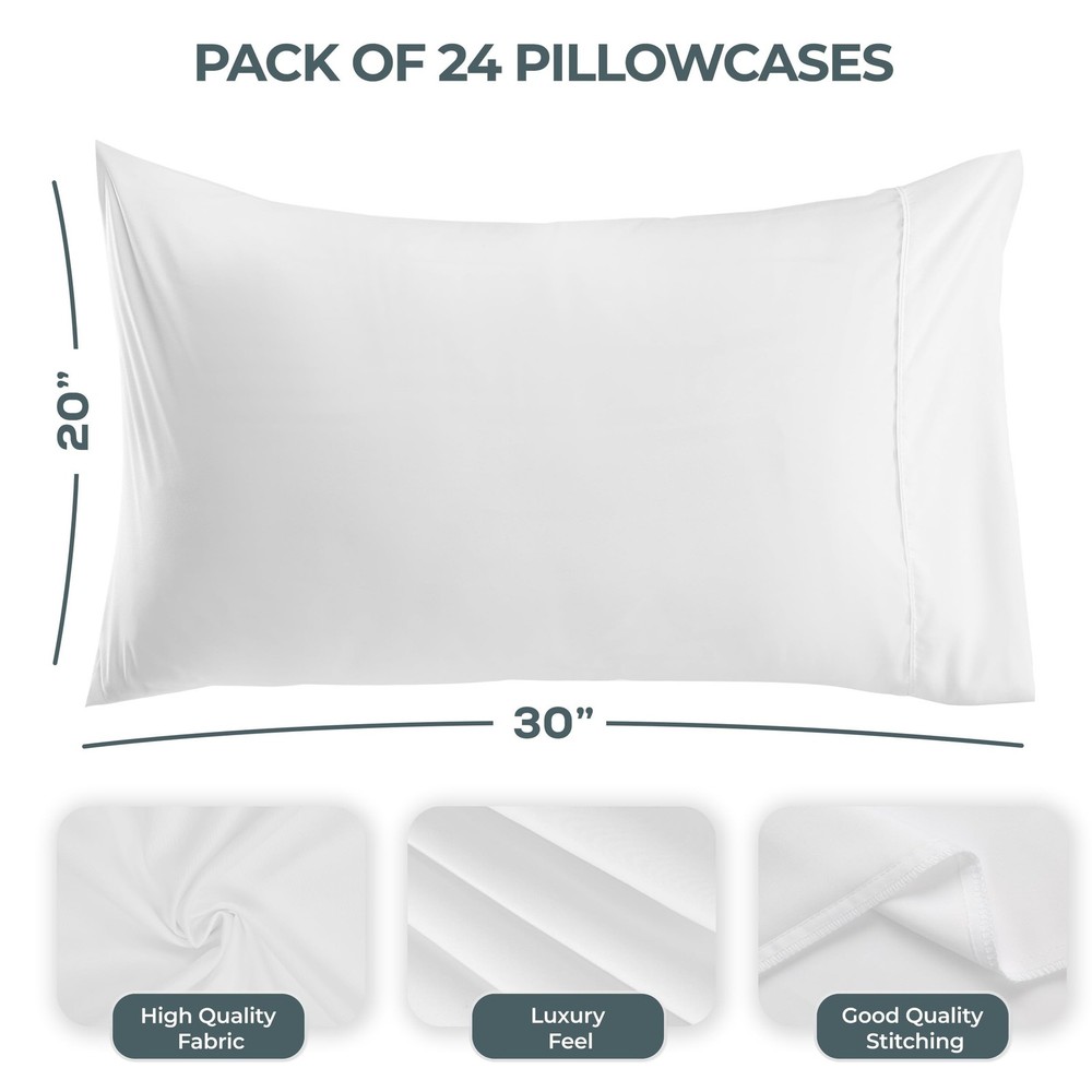 Utopia Bedding Pillow Cases Queen Size 24-Pack – Soft Brushed Microfiber &
