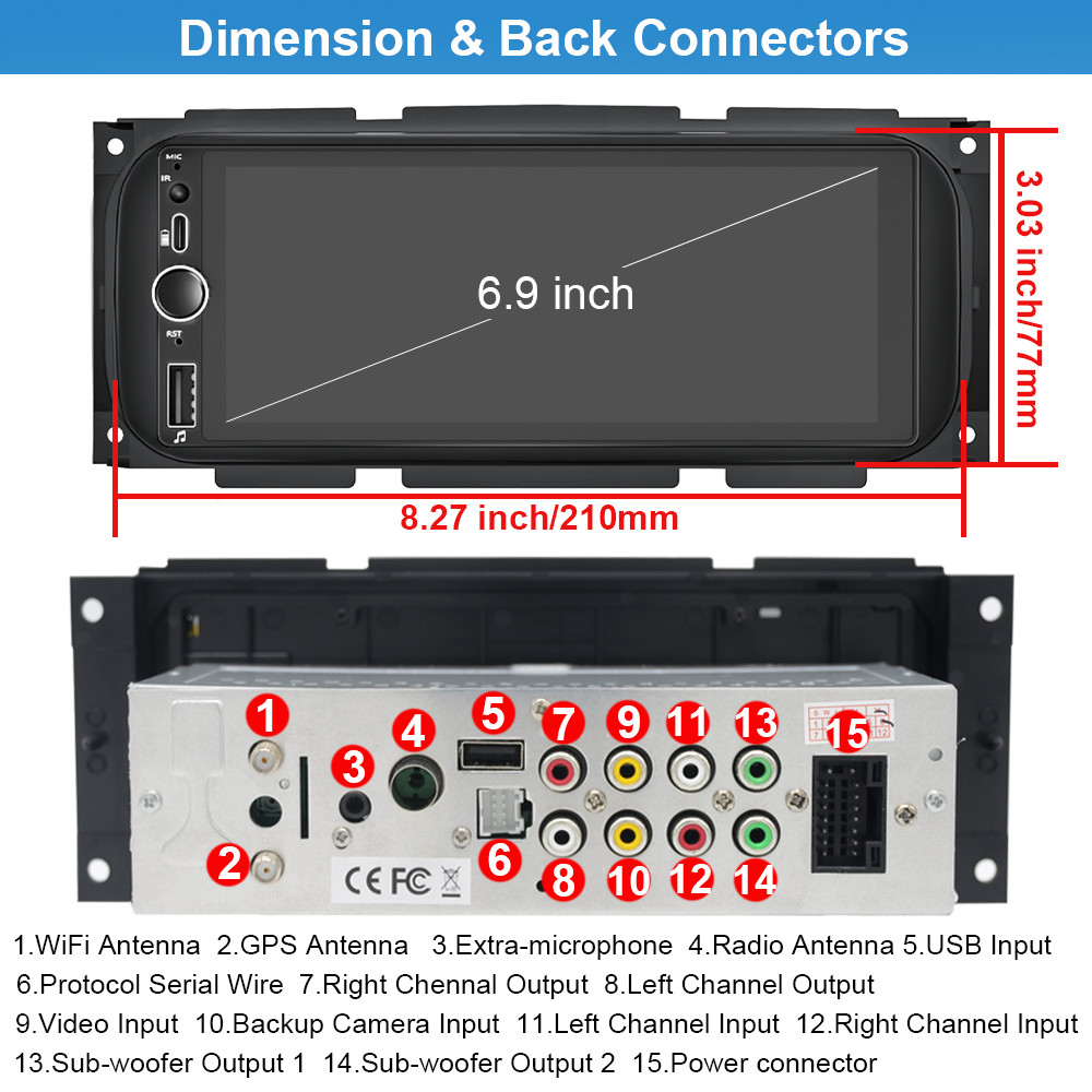 Car Stereo Radio For 2002-2005 Dodge Ram 1500 2500 3500 Android 14 Carplay GPS