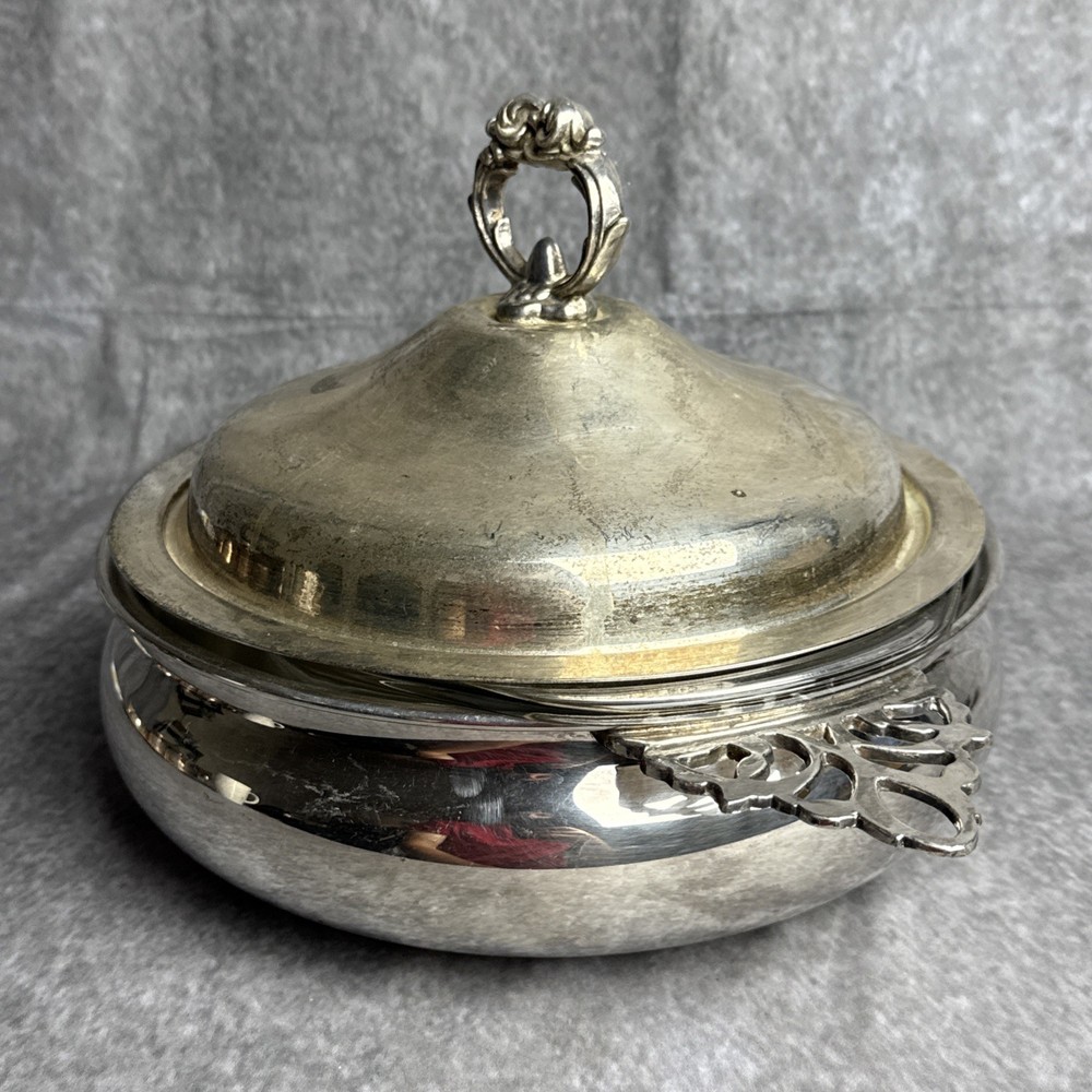 FB Rogers Silver Plate Covered Casserole Serving Dish Bowl with Insert
