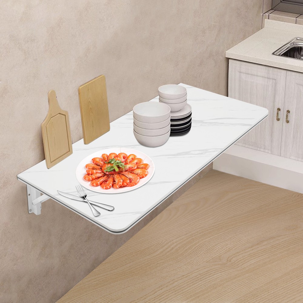 Modern Folding Wall Desk Wall-mounted Folding Table Foldable Table Indoor White