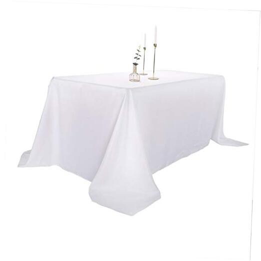 2pack 90x156 Inch Rectangular Tablecloth 8 Feet Table 90*156",2pack White