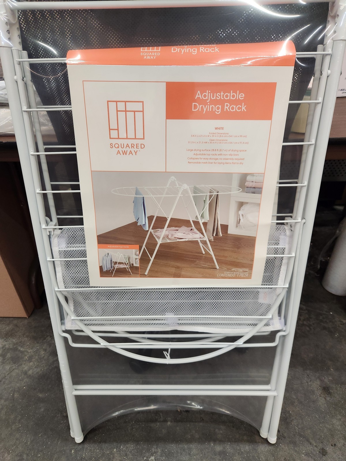 Squared Away DRY-9310BBB Heavy Duty Gullwing Drying Rack, White Metal