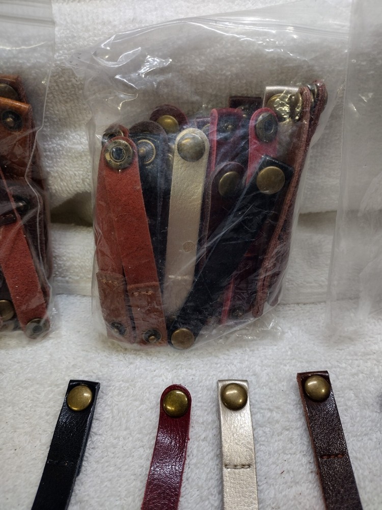 Leather/ USB Cable Clips, Storage Straps/ Assorted Colors/Length/Vkus- 72 pcs