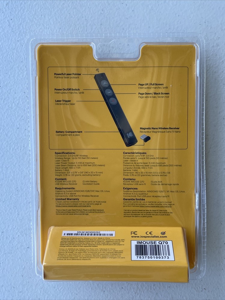 KODAK IMOUSE Q70 W/ LASER POINTER