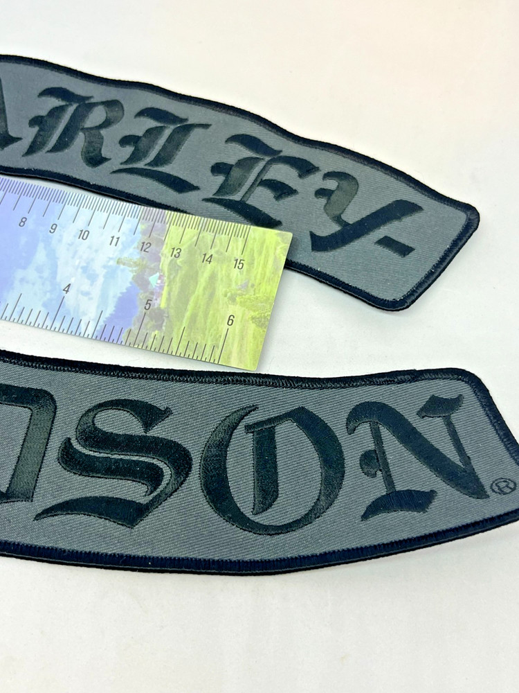 Harley-Davidson 12" Large Rocker Patch Black with Grey background 🔥 🔥