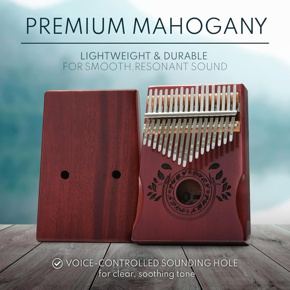 Compact Mahogany Kalimba Percussion Instrument