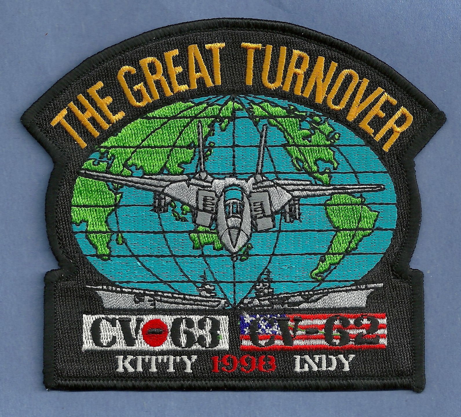 CV-63 USS KITTY HAWK CV-62 USS INDEPENDENCE 1998 GREAT TURNOVER CRUISE PATCH