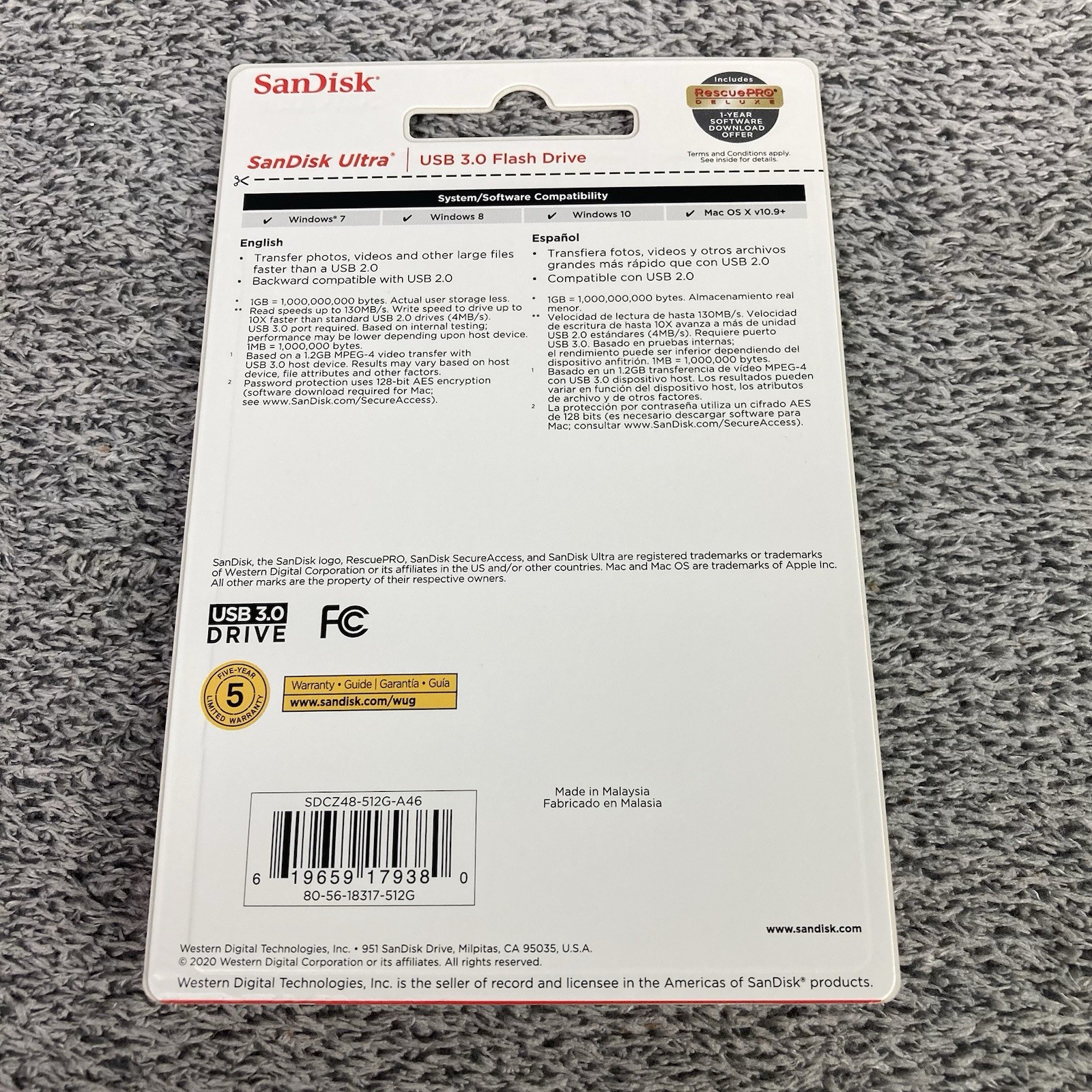 SanDisk Ultra 512 GB USB 3.0 USB Flash Drive Speed up to 130MBs New