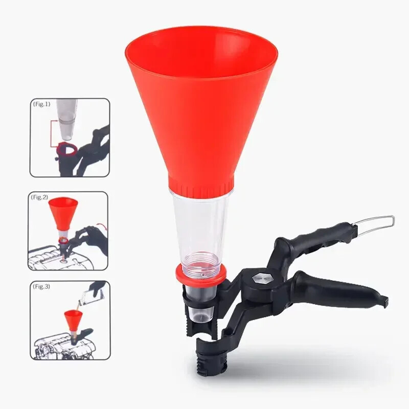 PVC Versatile Tool Car Engine Oil Funnel Set Clamp