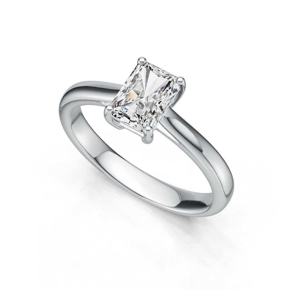 Sterling Silver Semi Mount Ring Setting Emerald OCT 7X5mm Solitaire