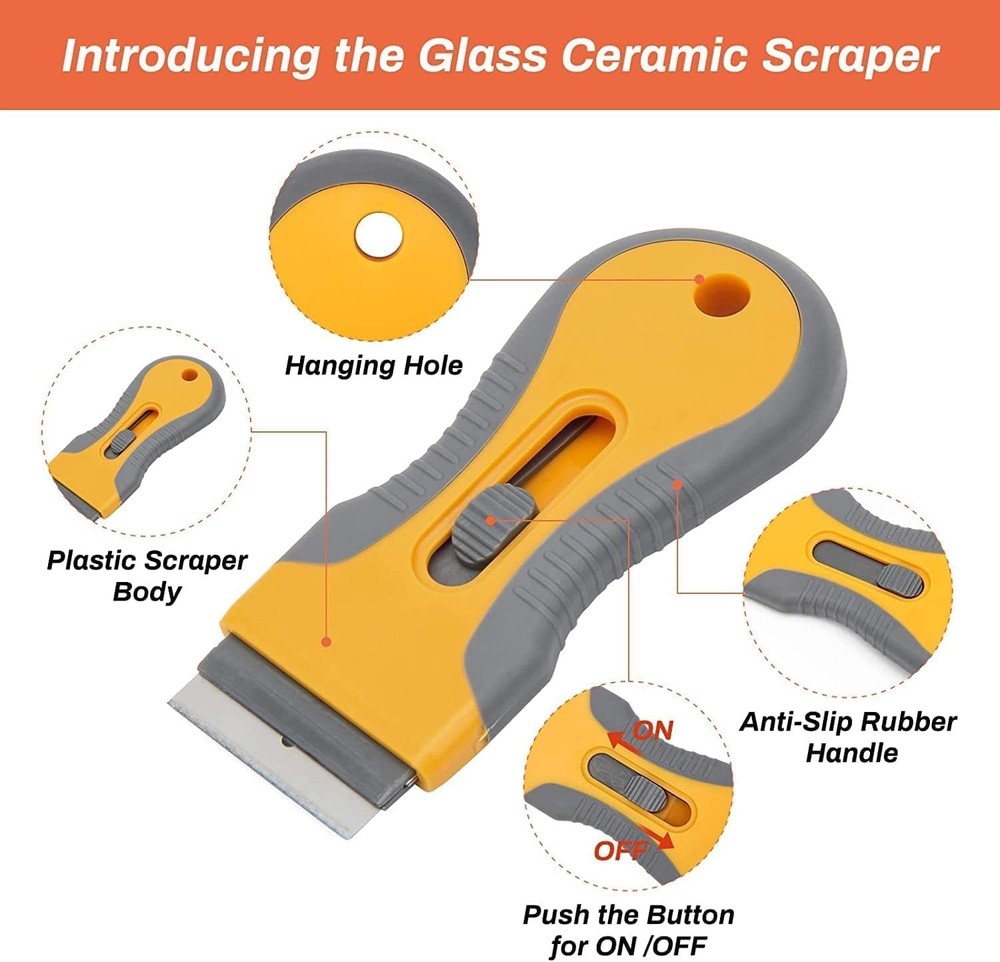 Razor Blade Scrape with 20pcs Extra Blades, Scraper Tool, Razor Blade Retractabl