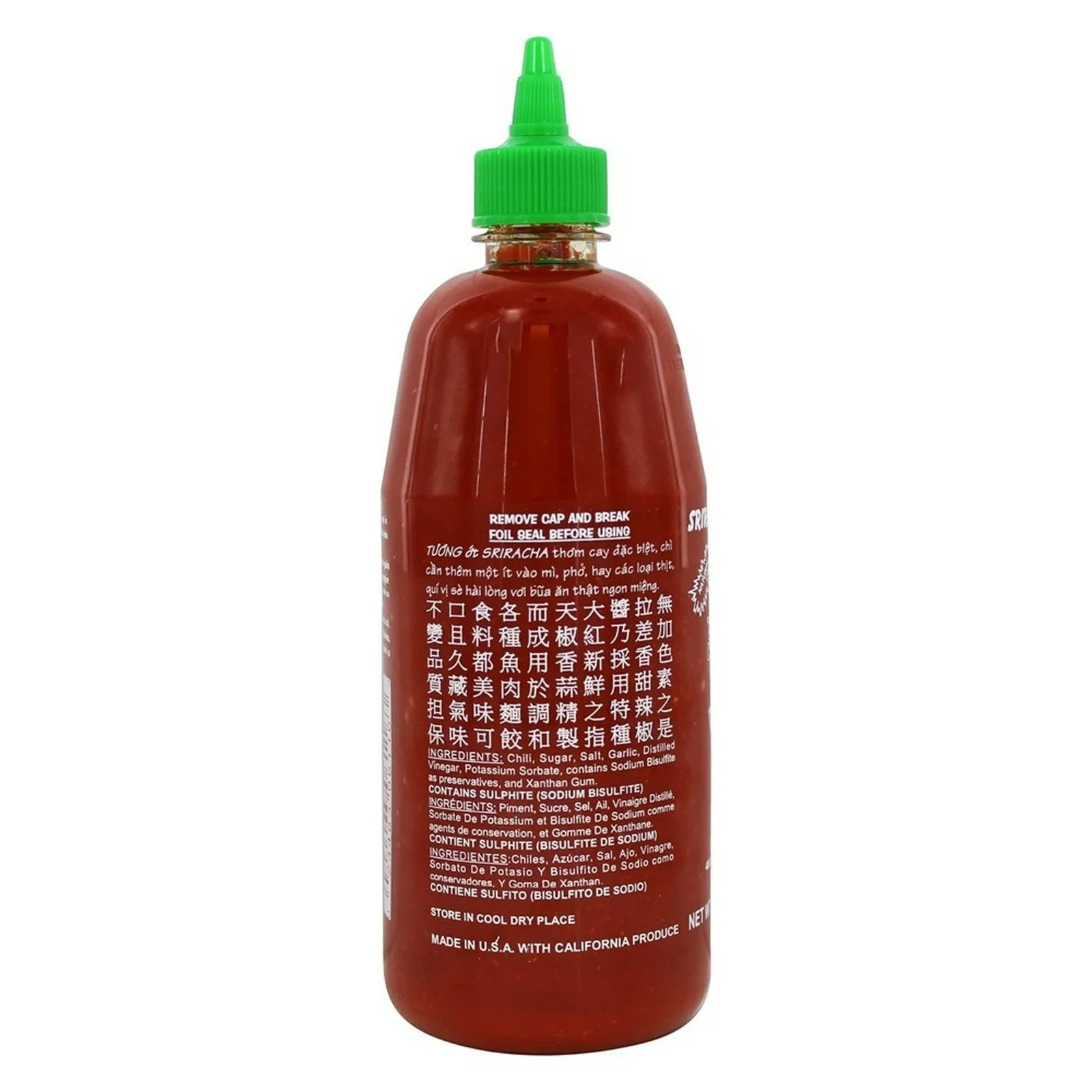 Huy Fong Foods, Sriracha Hot Chili Sauce Bottle, Large 28oz (793g).