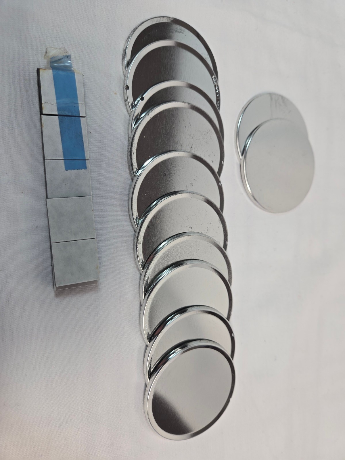 Vtg Badge-A-Minit 50 Magnetic back & 25 mirror-back Badge parts plus-NIP