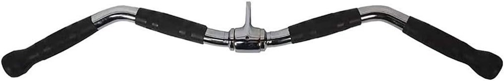 Lat Bar Cable Machine Attachment, Curl Pulldown Bar with Full Rotation and Rubbe