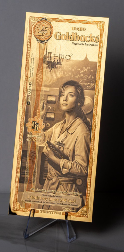 2026 - 25 IDAHO Goldback Aurum Gold Foil Note 1/40 oz 24kt .999 Fine PRESALE