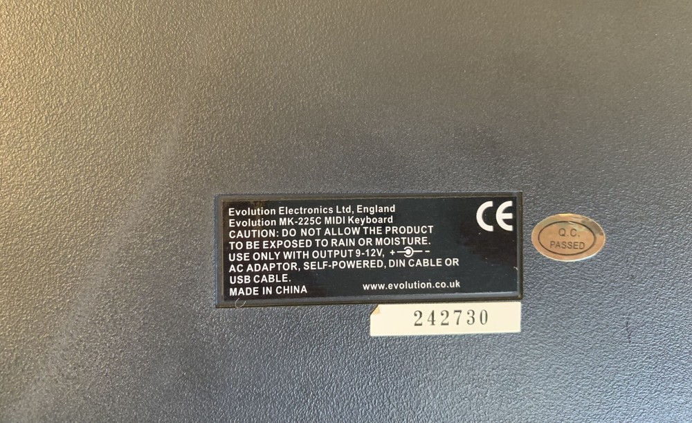 Evolution MK-225C 25-key MIDI controller keyboard USB silver - UNTESTED