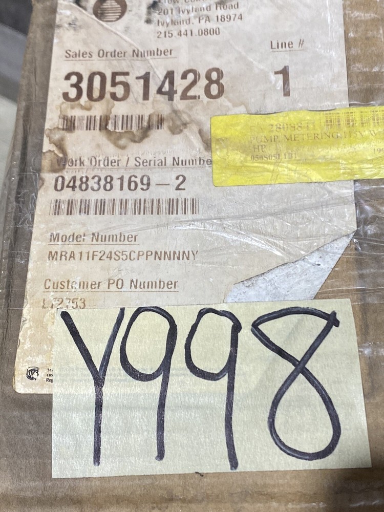 Milton Roy MRA11F24S5CPPNNNNY Metering Pump With A Minarik Speed controller New